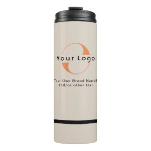 Bouteilles Isothermes Logo sur Tan clair + Black Text Company Business T