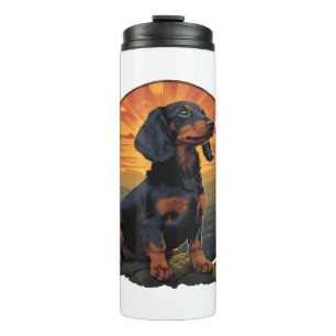 Bouteilles Isothermes Long Haired Dachshund amoureux de animal retro vin