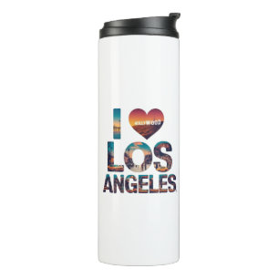 Bouteilles Isothermes Los Angeles Skyline Sunset & Hollywood Typographie