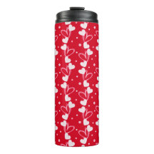 Love Hearts Doddles, Rouge, Tumbler Thermique