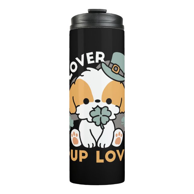 Bouteilles Isothermes Lucky Pup with Clover - St. Patrick's Day Cadeau (Devant)