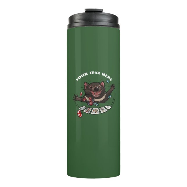 Bouteilles Isothermes Lucky Tasmanian Devil Royal Flush Poker Cartoon (Devant)
