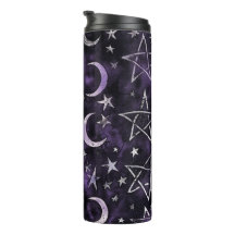 Lune gothique occulte et pentagrammes