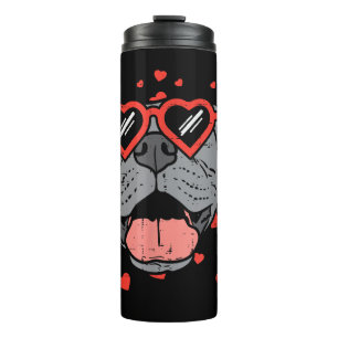 Bouteilles Isothermes Lunettes de visage Pitbull Valentines Jour Animaux