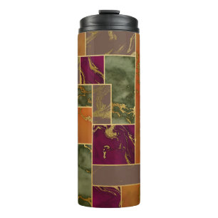 Bouteilles Isothermes Luxe d'automne   Joyau d'or géométrique Marbre de 