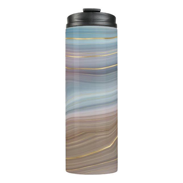Bouteilles Isothermes Luxe Strata | Assiette rose Taupe bleu ardoise (Devant)