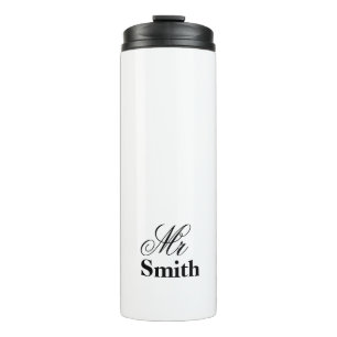 Bouteilles Isothermes M. Smith Name White Black des textes de