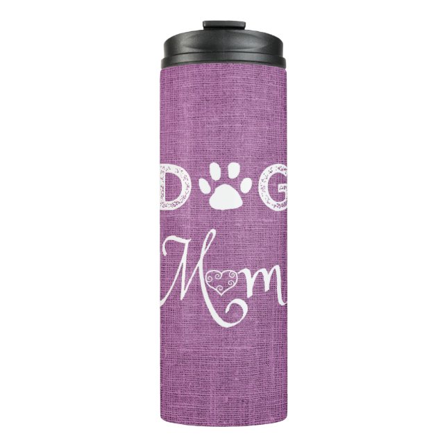 Bouteilles Isothermes Magenta Burlap Chien Maman Tumbler Thermique (Devant)