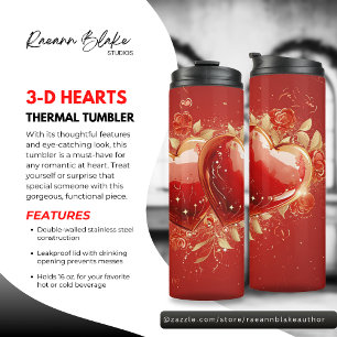 Bouteilles Isothermes Magnifique Tumbler Thermique 3-D Cœurs d'Amour