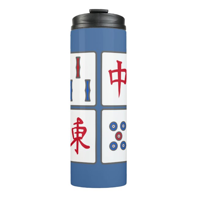 Bouteilles Isothermes Mahjong Carreaux de jeu Design Tumbler thermique (Devant)