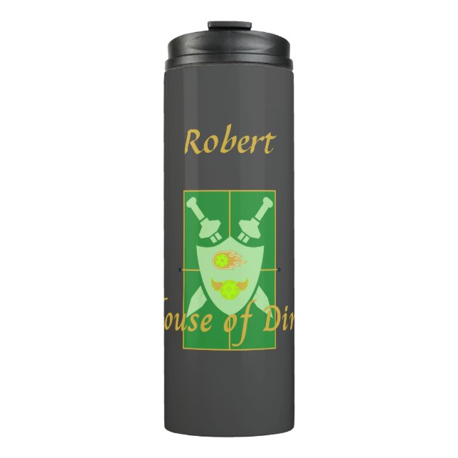 Bouteilles Isothermes Maison de Dink Pickleball Crest Personnalisé (Devant)