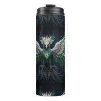Majestic Green & White Phoenix Bird