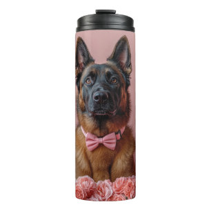 Bouteilles Isothermes Malinois belge avec Rose - Saint Valentin
