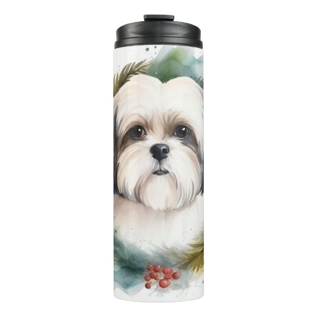 Bouteilles Isothermes Malti Tzu Christmas Wreath Festive Pup (Devant)
