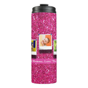 Bouteilles Isothermes Maman personnalisée maman photo Collage Fille rose