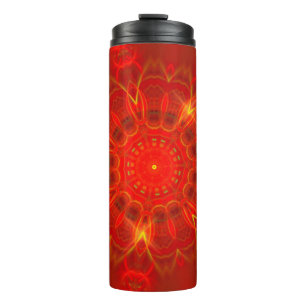 Bouteilles Isothermes Mandala Thin Lines Couleurs chaudes Rouge foncé Ar