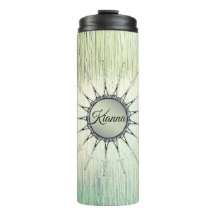 Bouteilles Isothermes Mandala vintage sur verre poli à la minty