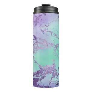 Bouteilles Isothermes Marbre chic Lavande violet et vert menthe