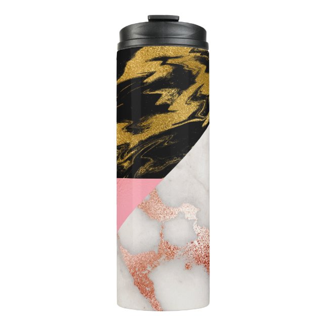 Bouteilles Isothermes Marbre de Parties scintillant en or glam (Devant)