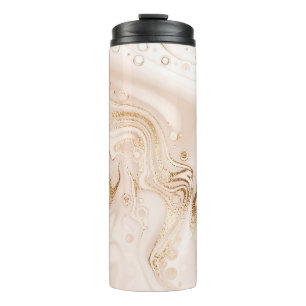 Bouteilles Isothermes Marbre liquide beige avec éclaboussure de parties