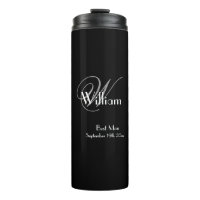 Mariage Best Man Cadeau Élégant Monogram Chic Blac