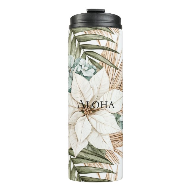 Bouteilles Isothermes Mariage de fleurs bleu tropical (Devant)