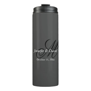 Bouteilles Isothermes Mariage de monogramme de calligraphie attirant