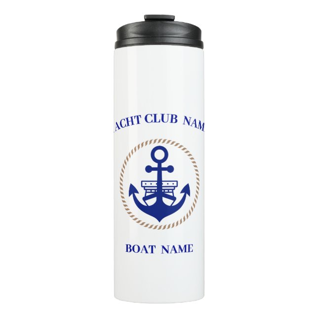 Bouteilles Isothermes Marine bleue Ancre nautique club nautique (Devant)