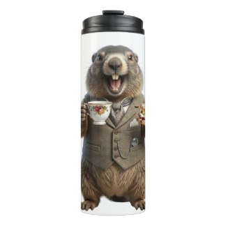 Bouteilles Isothermes Marmotte buvant du thé