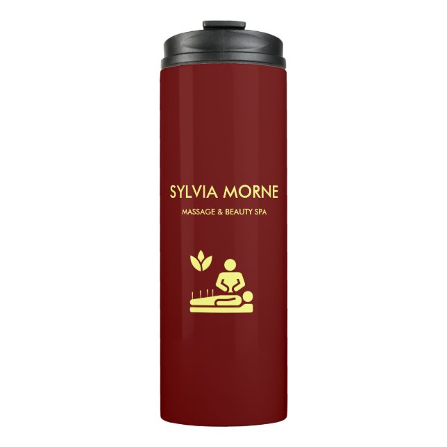 Bouteilles Isothermes Maroon moderne spa jaune silhouette (Devant)