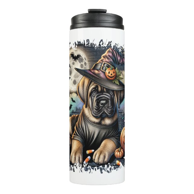 Bouteilles Isothermes Mastiff Chien Halloween Carré (Devant)