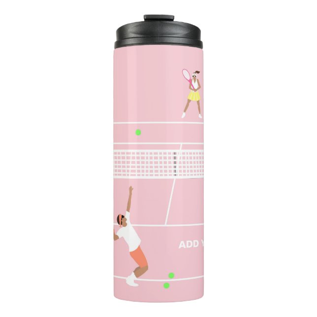 Bouteilles Isothermes Match de tennis rose Pastel moderne (Devant)