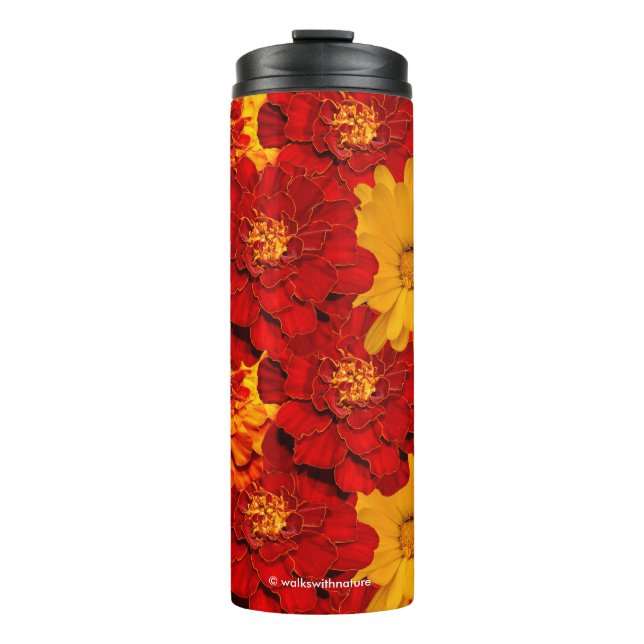 Bouteilles Isothermes Médaille des Marigolds rouge jaune et orange (Devant)