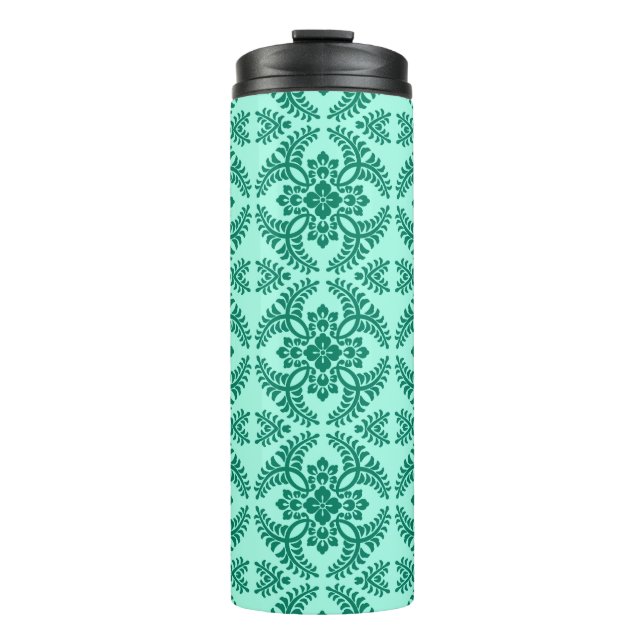 Bouteilles Isothermes Médaillon japonais Motif, Aqua et Turquoise (Devant)