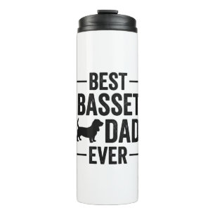 Bouteilles Isothermes Meilleur Papa Basset Vintage Gravure T-Shirt Chien