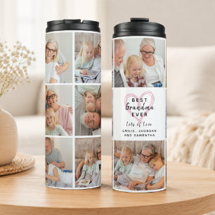 Bouteilles Isothermes Meilleure Mamie Ever Rose Coeur Photo Collage Mode