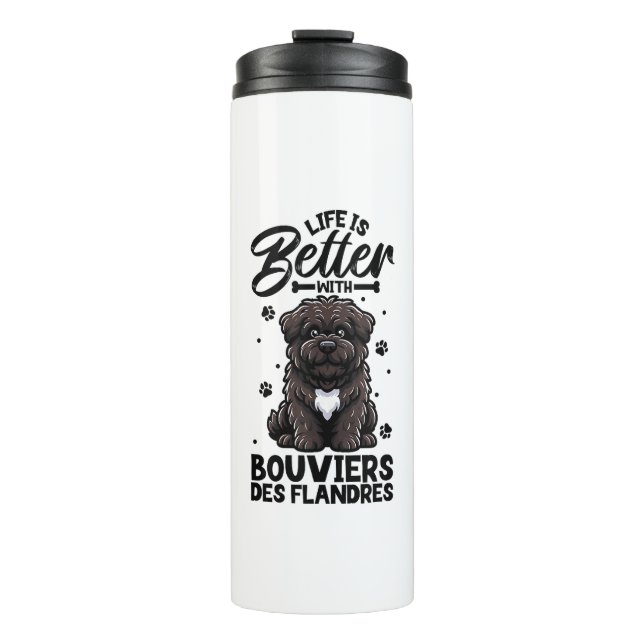 Bouteilles Isothermes Meilleure vie avec Bouvier des Flandres (Devant)