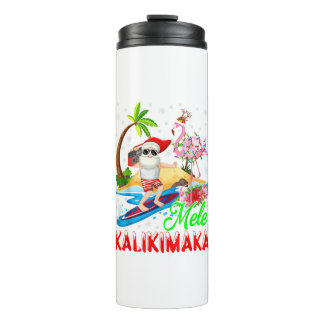 Bouteilles Isothermes Mele Kalikimaka Merry Xmas Hawaiian Flamingo Santa