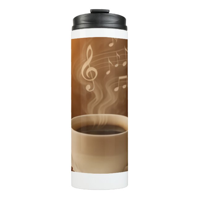 Bouteilles Isothermes "Melodies in Steam: Musical Coffee Cup Art Mug" (Devant)