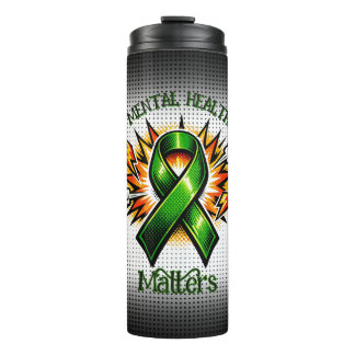 Bouteilles Isothermes Mental Health Matters Pop Art Green Ribbon