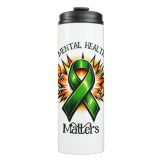 Bouteilles Isothermes Mental Health Matters Pop Art Green Ribbon