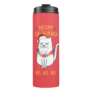 Bouteilles Isothermes Meowy Kalikimaka Funny Chat Santa Hat Noël