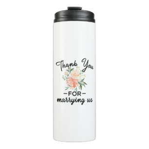 Bouteilles Isothermes Merci officiel Mariage floral