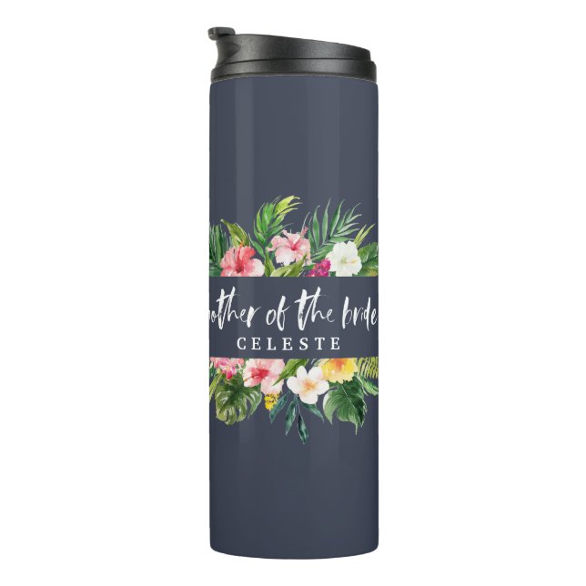 Bouteilles Isothermes Mère de l'aquarelle de jeune mariée florale (Tourné sur la droite)