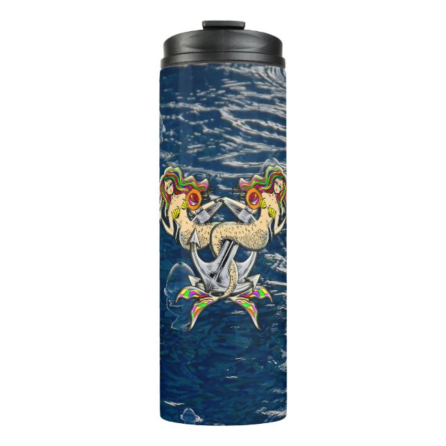 Bouteilles Isothermes Mermaids - Design nautique pour les amoureux des o (Devant)