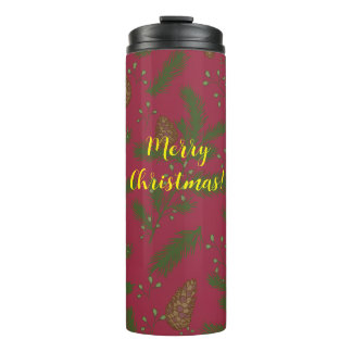 Bouteilles Isothermes Merry Christmas Pinecones & Sprigs Thermal Tumbler