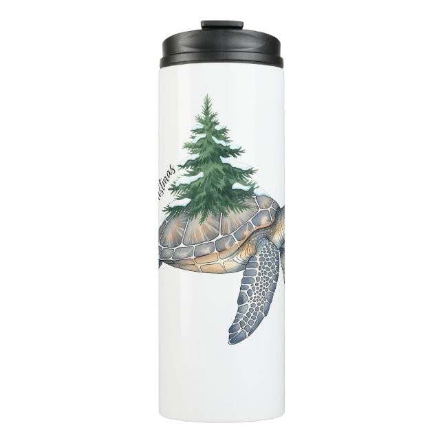 Bouteilles Isothermes Merry Christmas Sea Turtle (Devant)