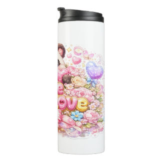 Bouteilles Isothermes Mignon Kawaii Fabriqué Avec Amour Chat Nom Pastel