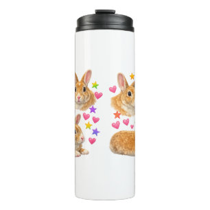 Bouteilles Isothermes mignon kawaii y2k lapin arc-en-ciel