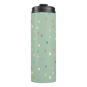 Bouteilles Isothermes Mignonne Multicolor Motif Dotty Sur Sage Green